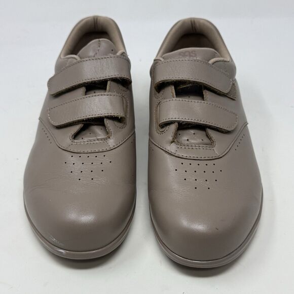 SAS Me Too Shoes Womens 7.5 WW Extra Wide Brown Leather Hook Loop Straps Comfort - Picture 5 of 16